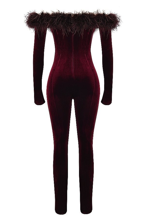 svart körsbärssammetsjumpsuit