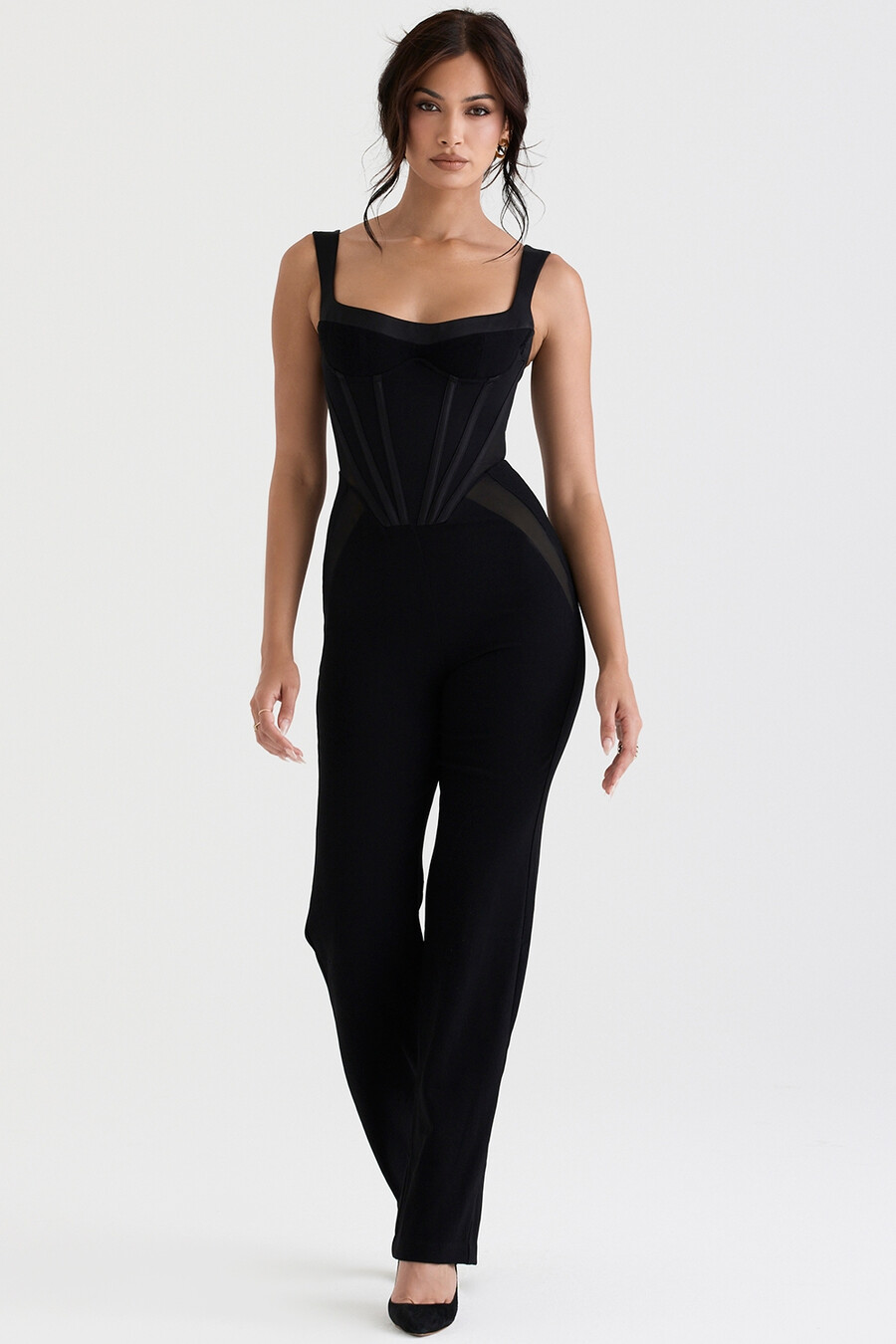 svart korsettjumpsuit