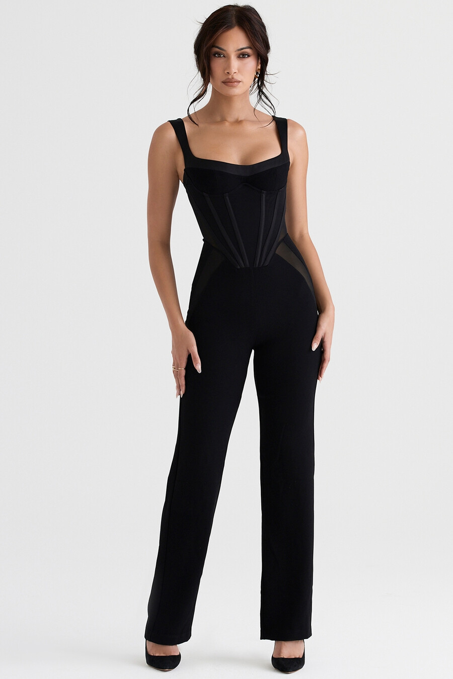 svart korsettjumpsuit