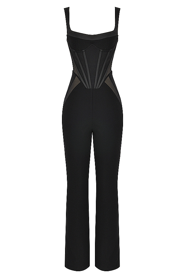 svart korsettjumpsuit
