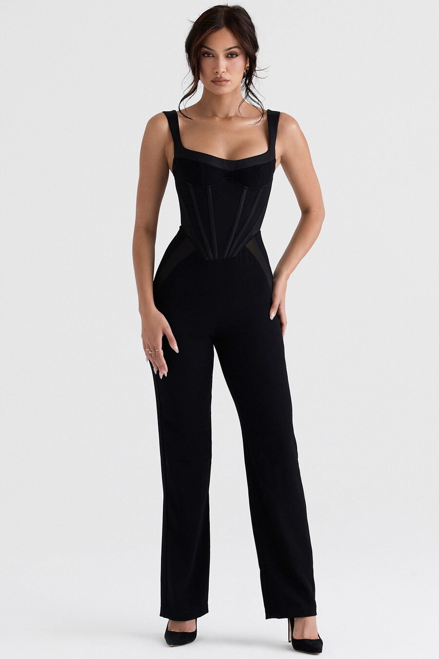 svart korsettjumpsuit