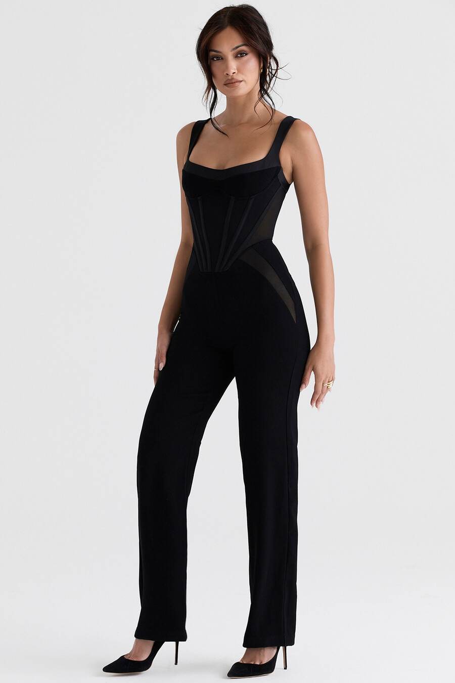 svart korsettjumpsuit