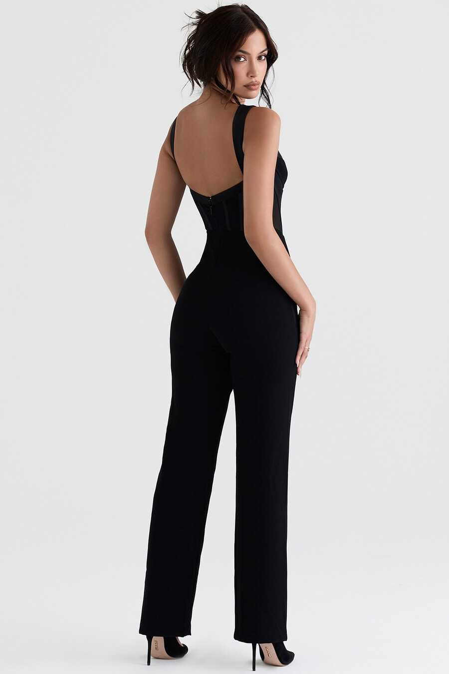 svart korsettjumpsuit