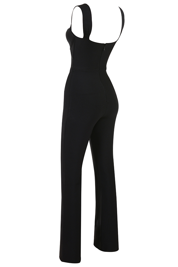 svart bandagejumpsuit