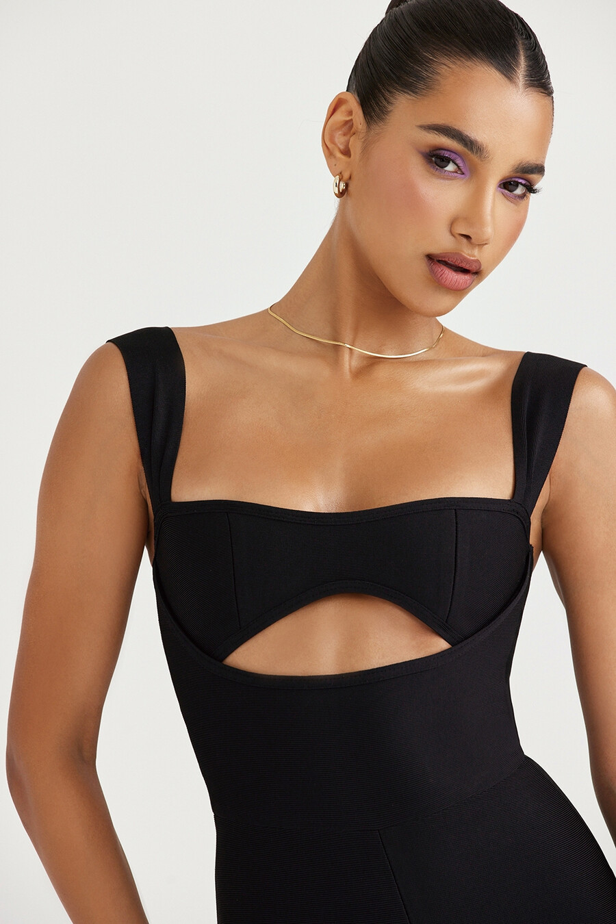svart bandagejumpsuit