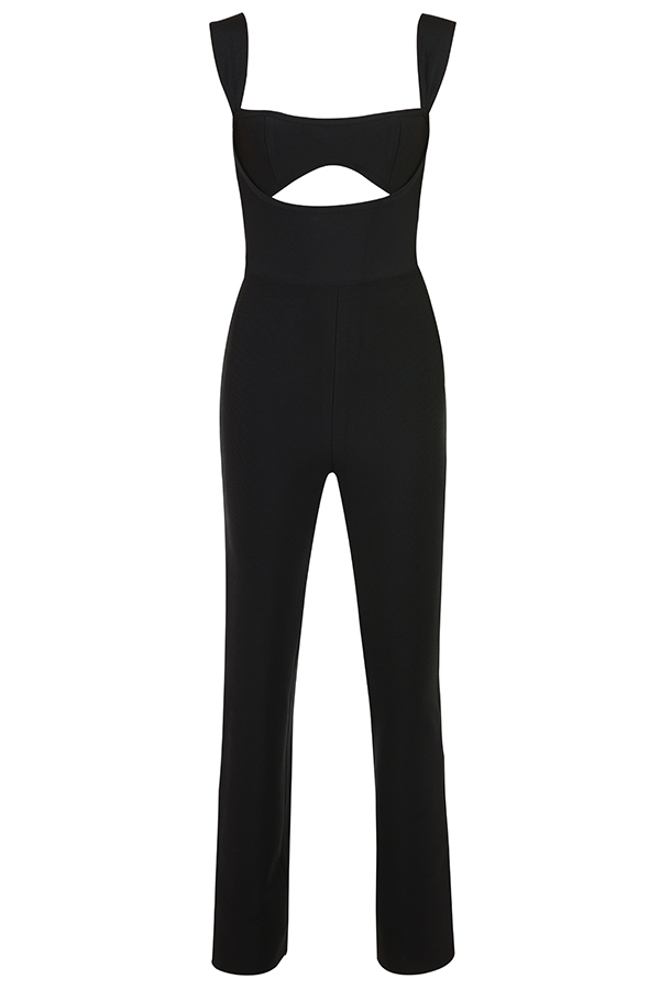 svart bandagejumpsuit