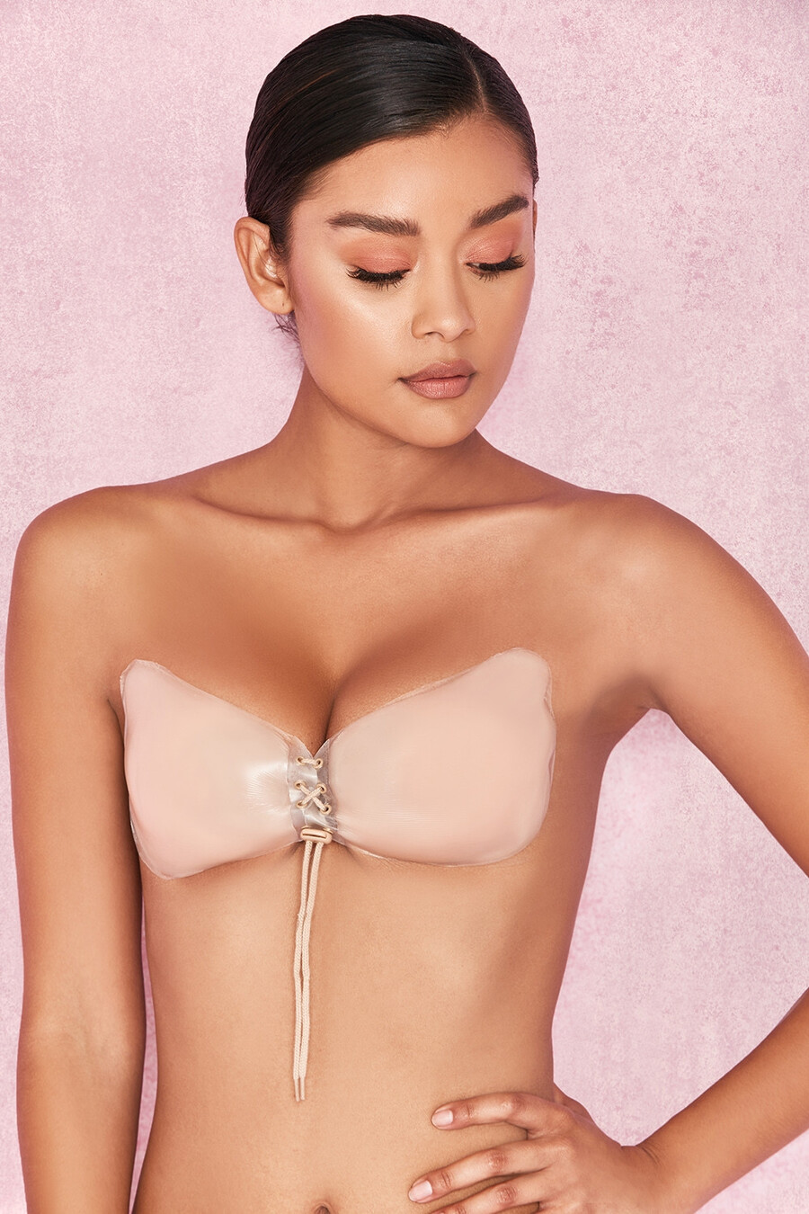 osynlig bh i silikon med push up-funktion - beige