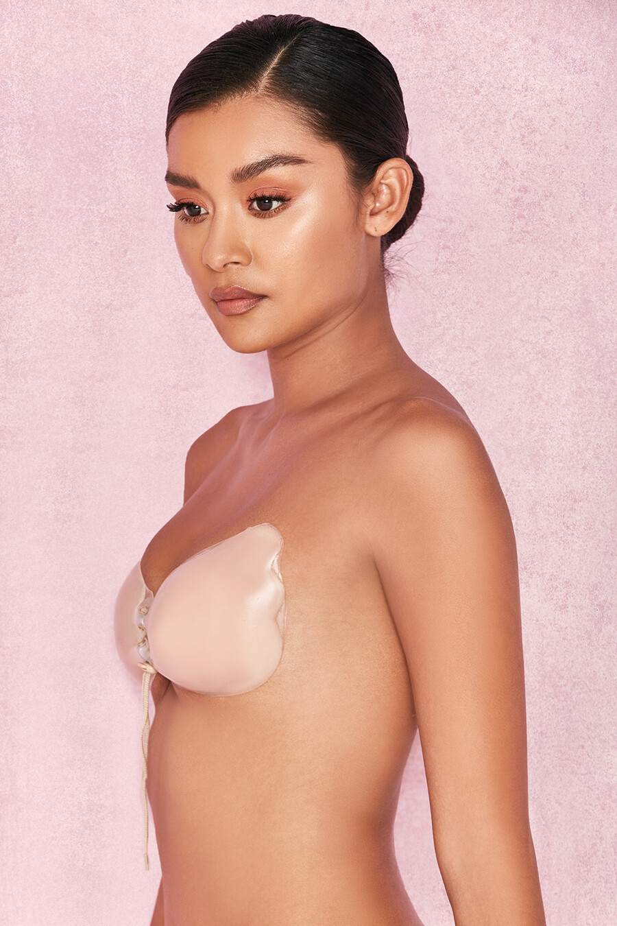 osynlig bh i silikon med push up-funktion - beige