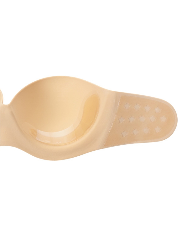 axelbandslös rygglös formgjuten klistrad bh - beige