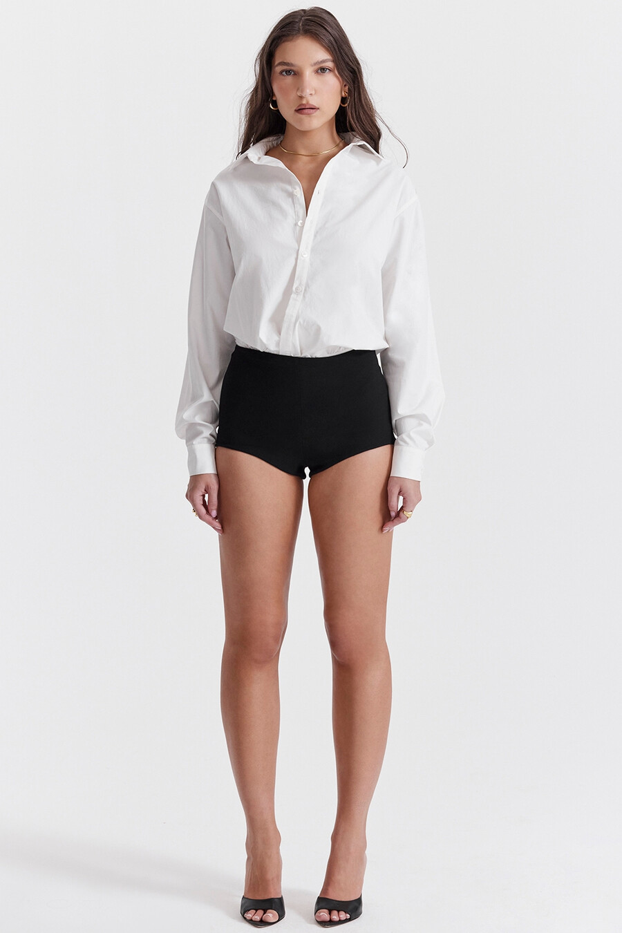 svarta shorts med hög midja