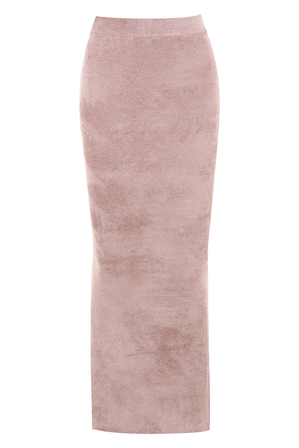 rosé chenille maxikjol
