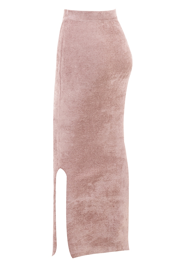 rosé chenille maxikjol