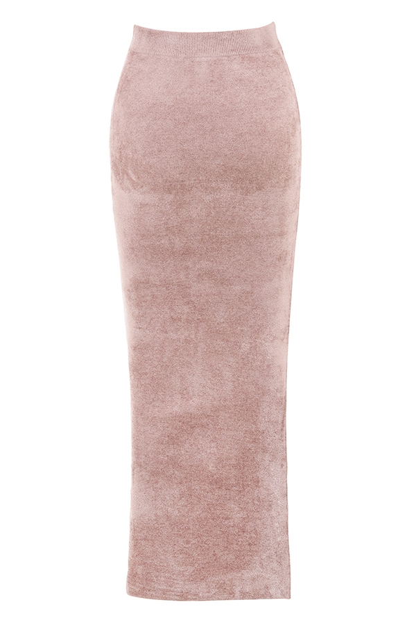 rosé chenille maxikjol