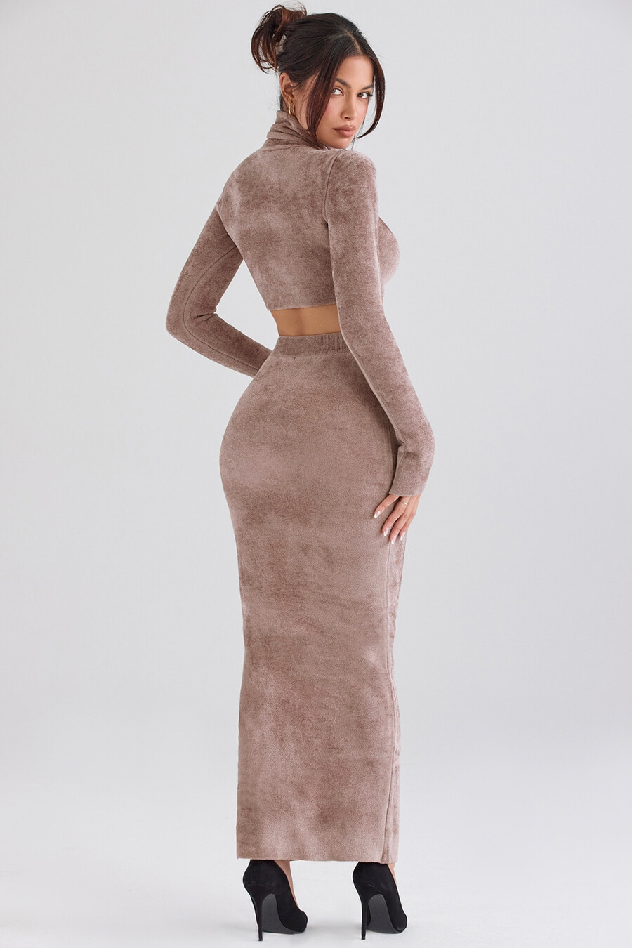 rosé chenille maxikjol