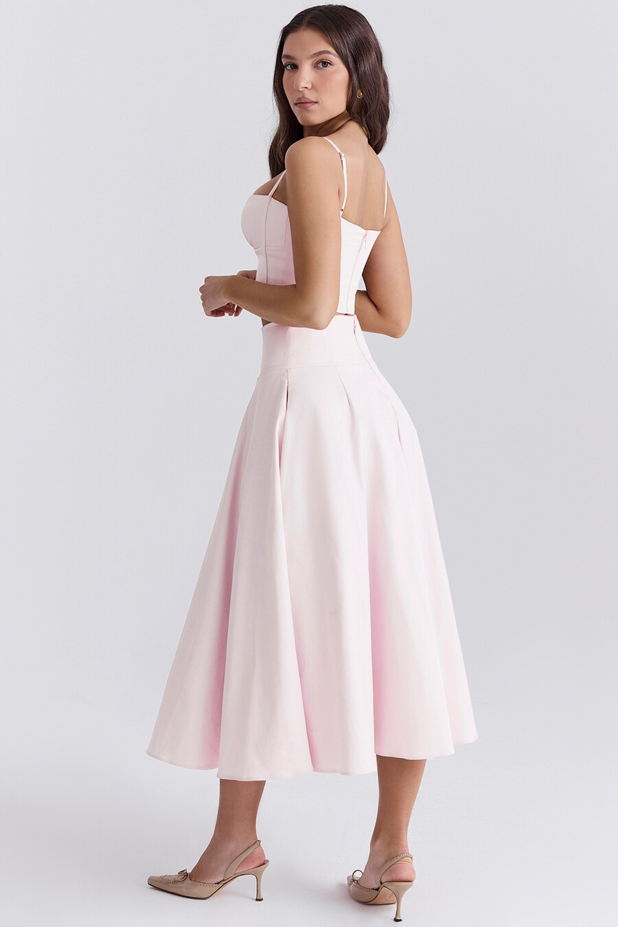 ballerina rosa a-linjeformad midikjol