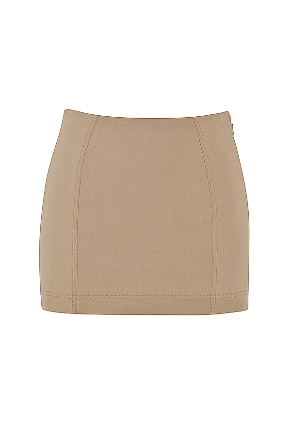 beige skulpterande minikjol