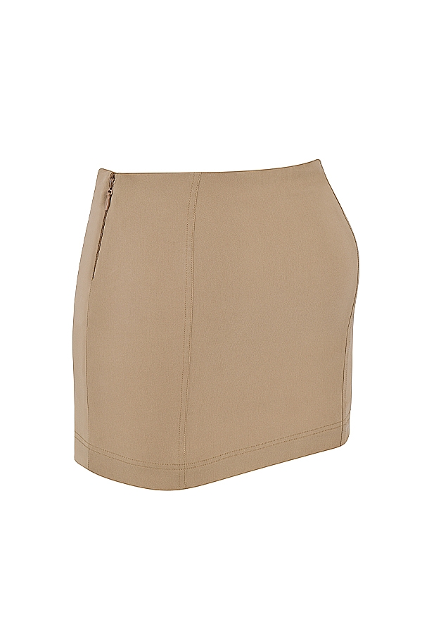 beige skulpterande minikjol
