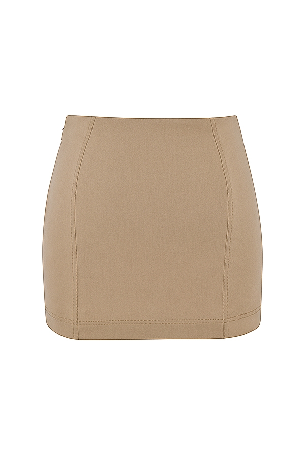 beige skulpterande minikjol