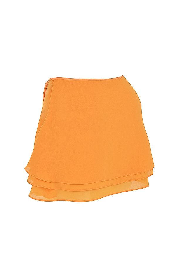 tangerine böljande layered minikjol