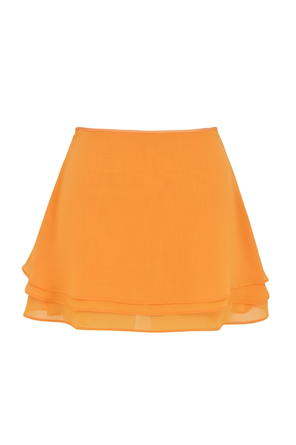 tangerine böljande layered minikjol