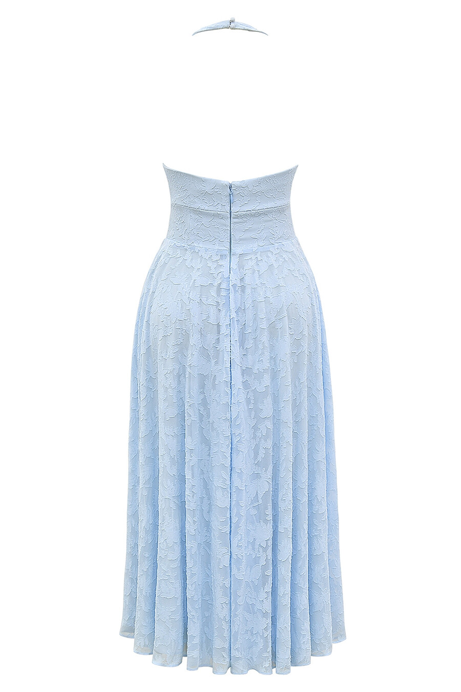 bluebell blommig jacquard halter midiklänning
