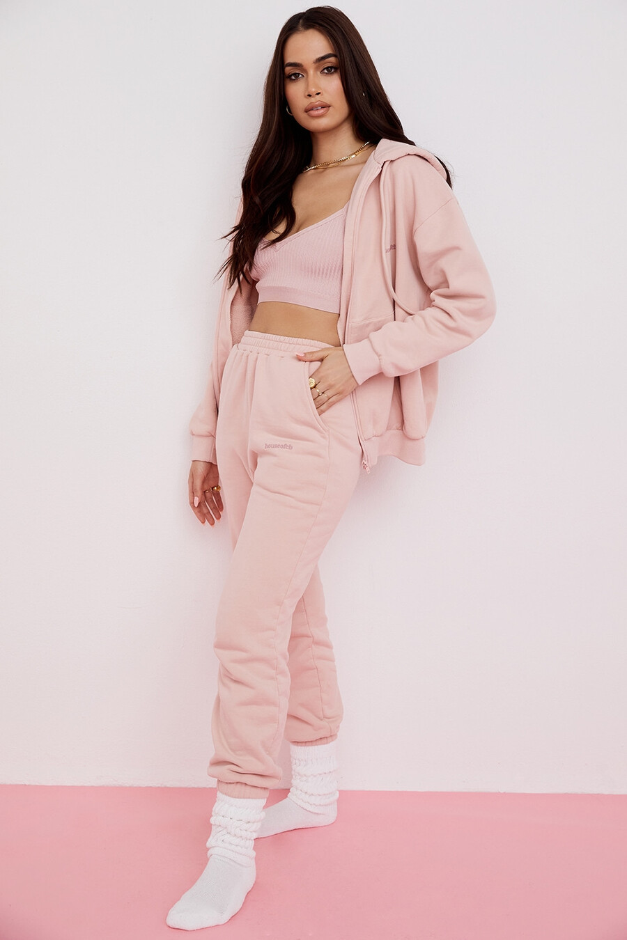 blush blush dragkedja hoodie