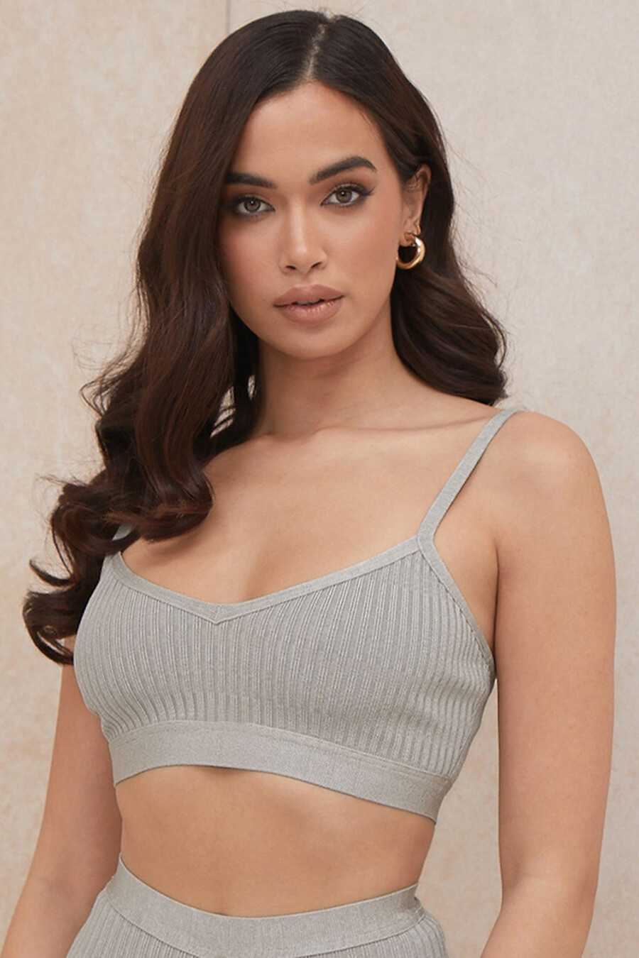 gråmelerad bandage-bralette
