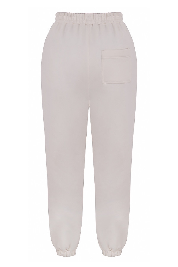 off white fleece joggingbyxor med rygg