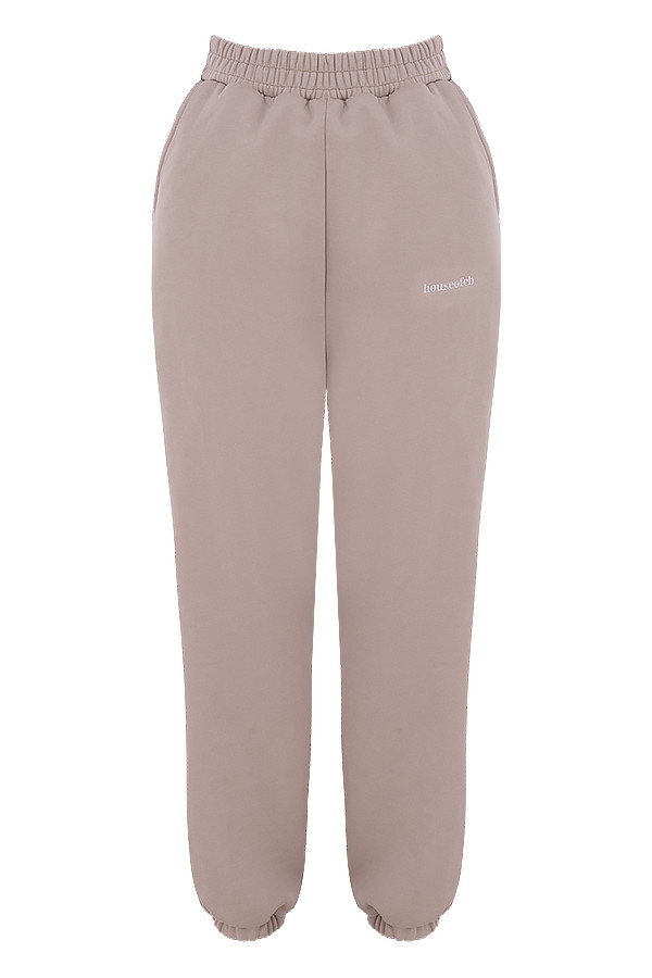 stenfärgade joggingbyxor med fleece baktill