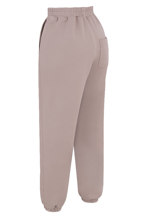 stenfärgade joggingbyxor med fleece baktill