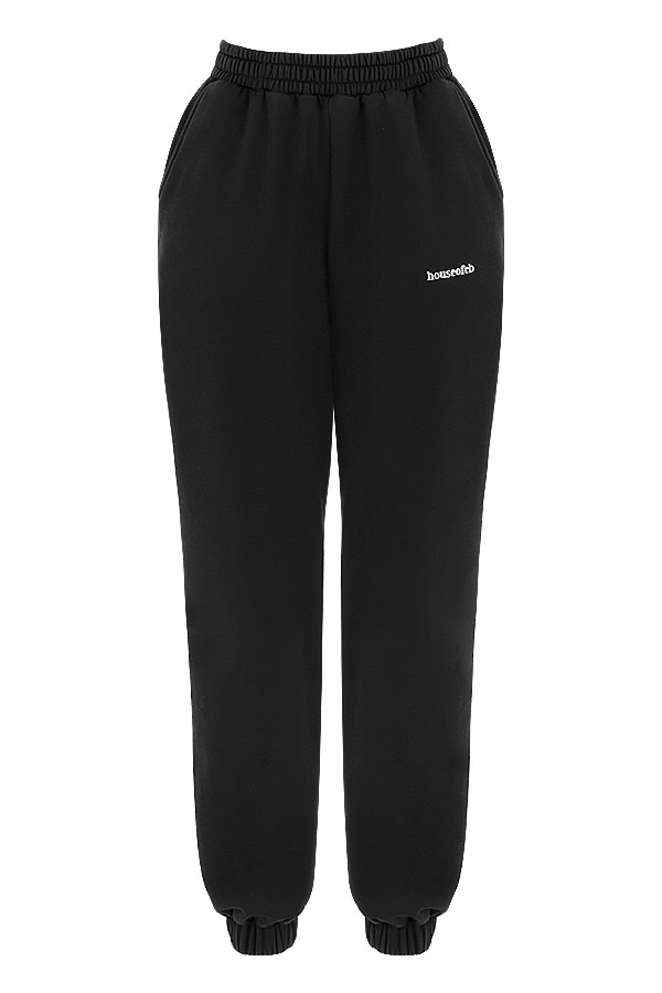 bläckfärgade joggingbyxor med fleece baktill