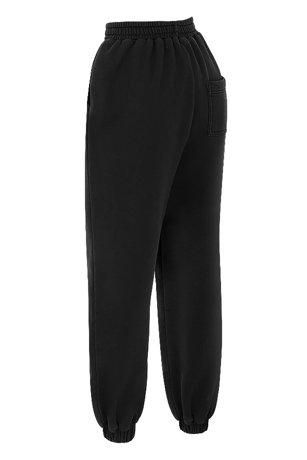 bläckfärgade joggingbyxor med fleece baktill