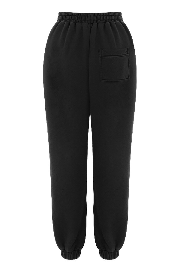 bläckfärgade joggingbyxor med fleece baktill