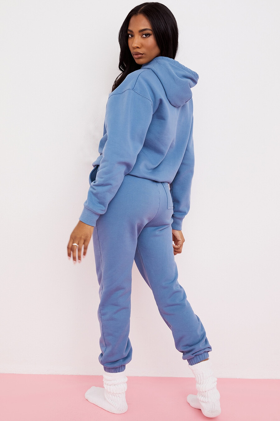 azure fleece joggingbyxor med rygg