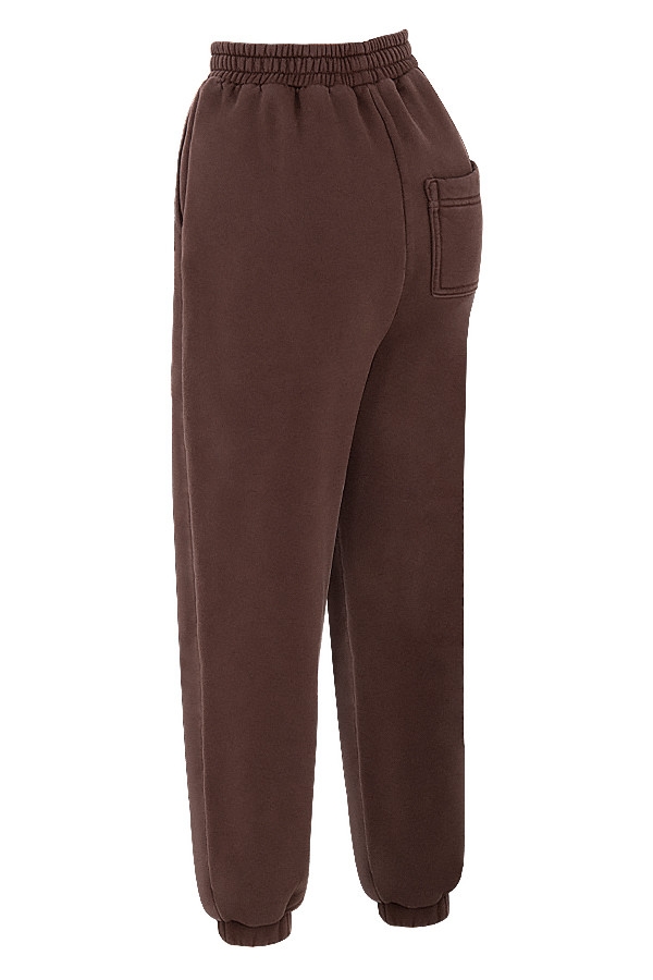 chokladfärgade joggingbyxor med fleece baktill