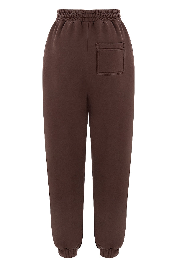 chokladfärgade joggingbyxor med fleece baktill