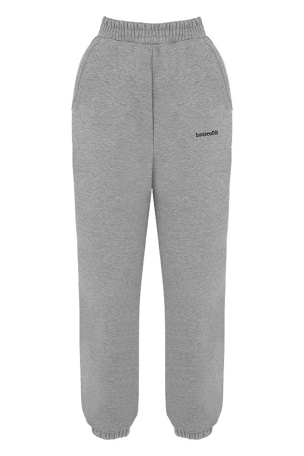 grå joggingbyxor med fleece baktill