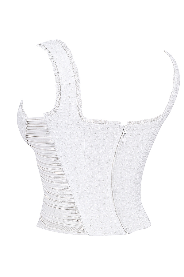 vit broderad anglais-korsett