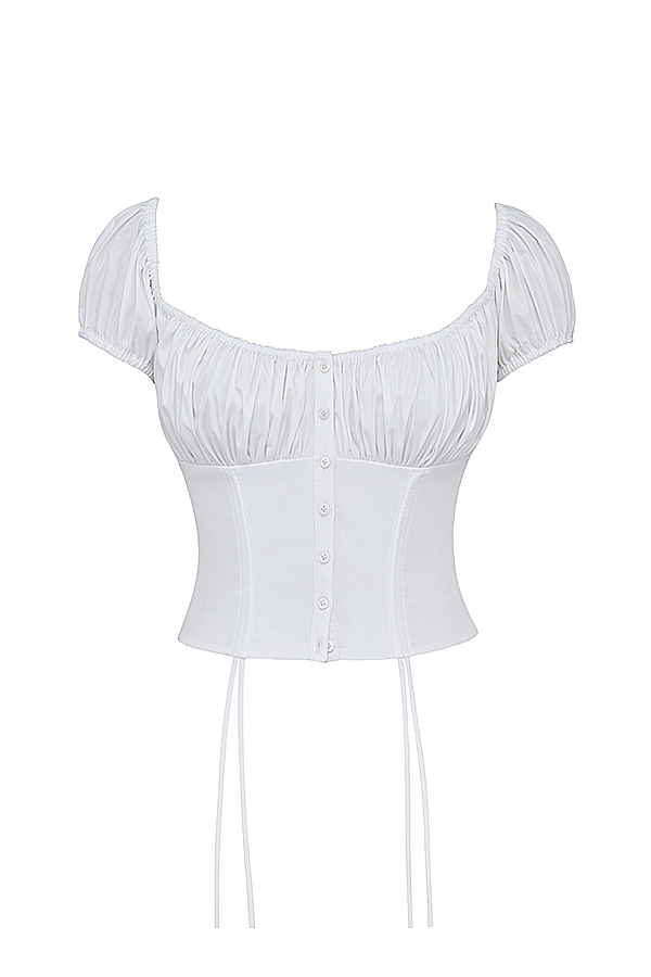 vit rynkad topp