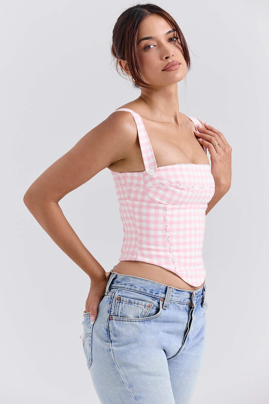 jordgubbs-småkaka gingham-korsett