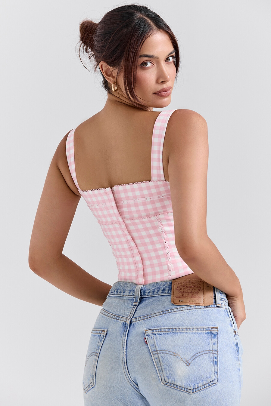 jordgubbs-småkaka gingham-korsett
