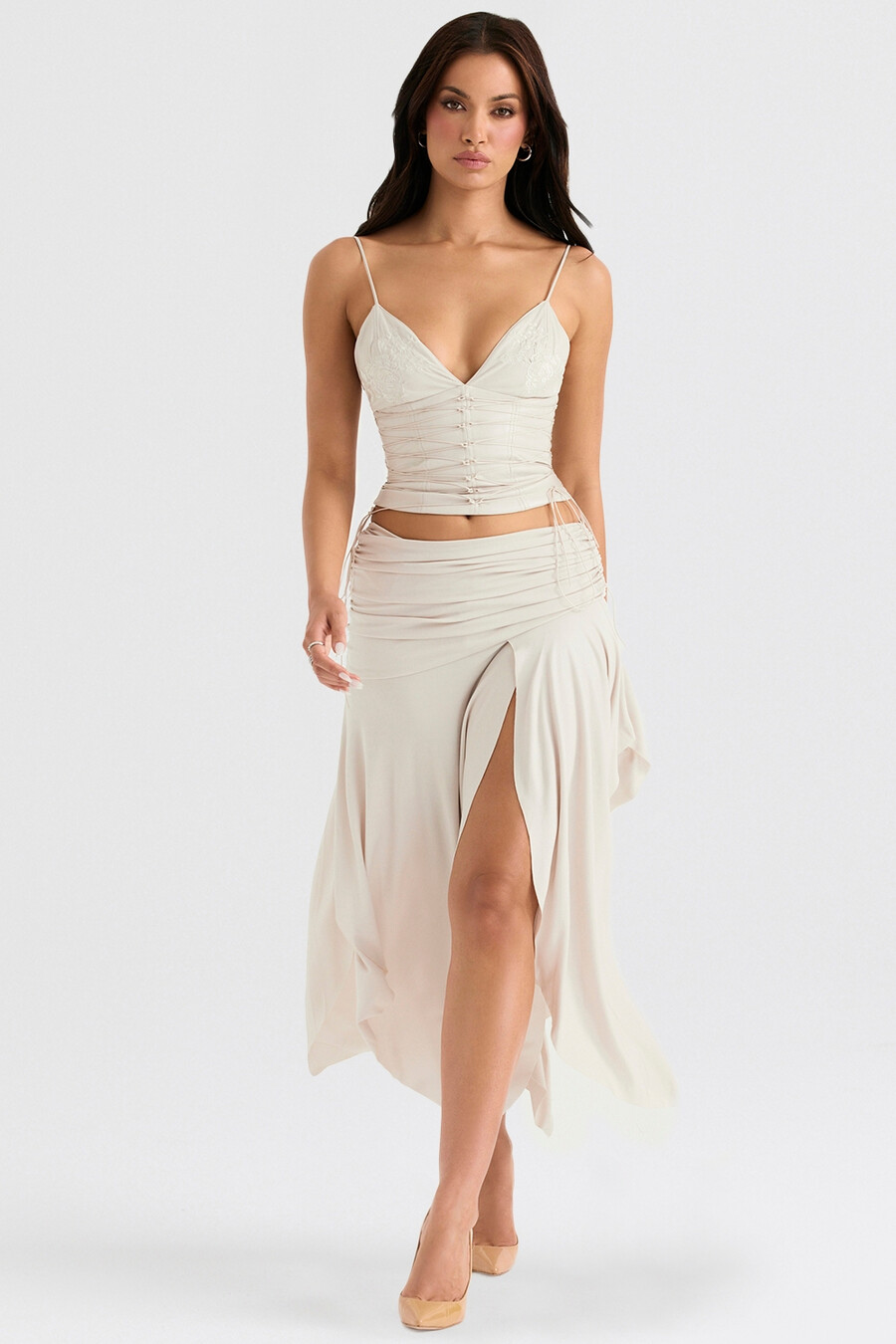 off white vegan läderkorsett