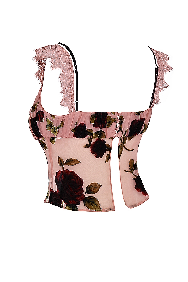 dammig rosa devore-topp