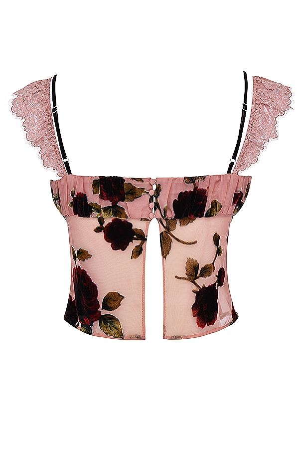 dammig rosa devore-topp