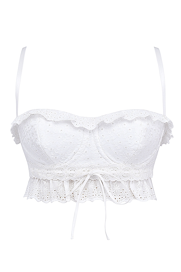 vit broderie anglais bralette topp