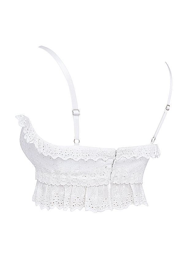 vit broderie anglais bralette topp