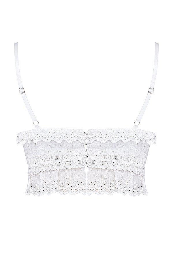 vit broderie anglais bralette topp