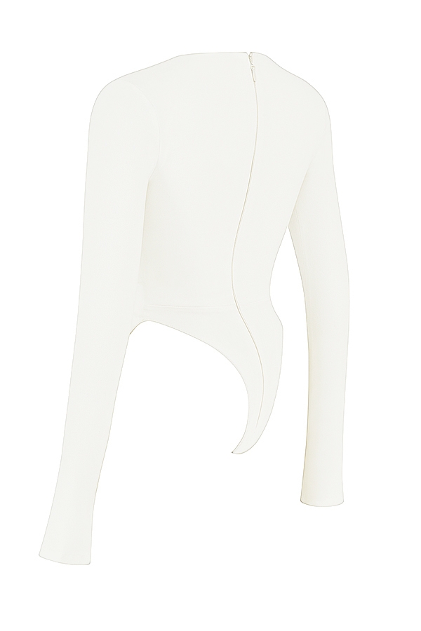 vit utskuren bodysuit