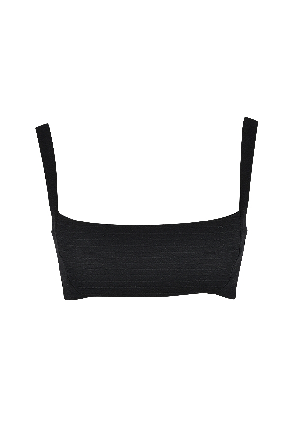 svart plisserad bandeau-topp