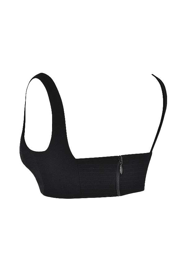 svart plisserad bandeau-topp